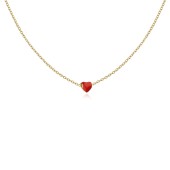 Colier argint placat cu aur galben cu inimioara rosie DiAmanti PN0363NY-AS